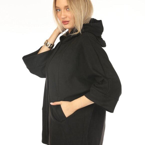 Black Suede Pockets Designer Light Jacket - Picture 2 of 5